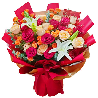 普洱19朵玫瑰百合,爱情永不凋零
