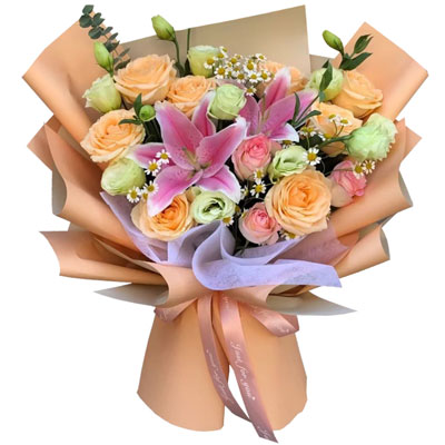 普洱11朵玫瑰桔梗百合，陪你每个季节